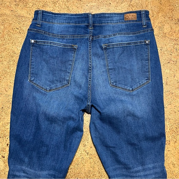 Judy Blue Distressed Leopard Patch Skinny Fit Jeans Sz 16W - Picture 5 of 13